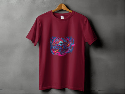 Masked Horror with Axes Abstract Graphics Cool T-Shirt - Design & Vybe