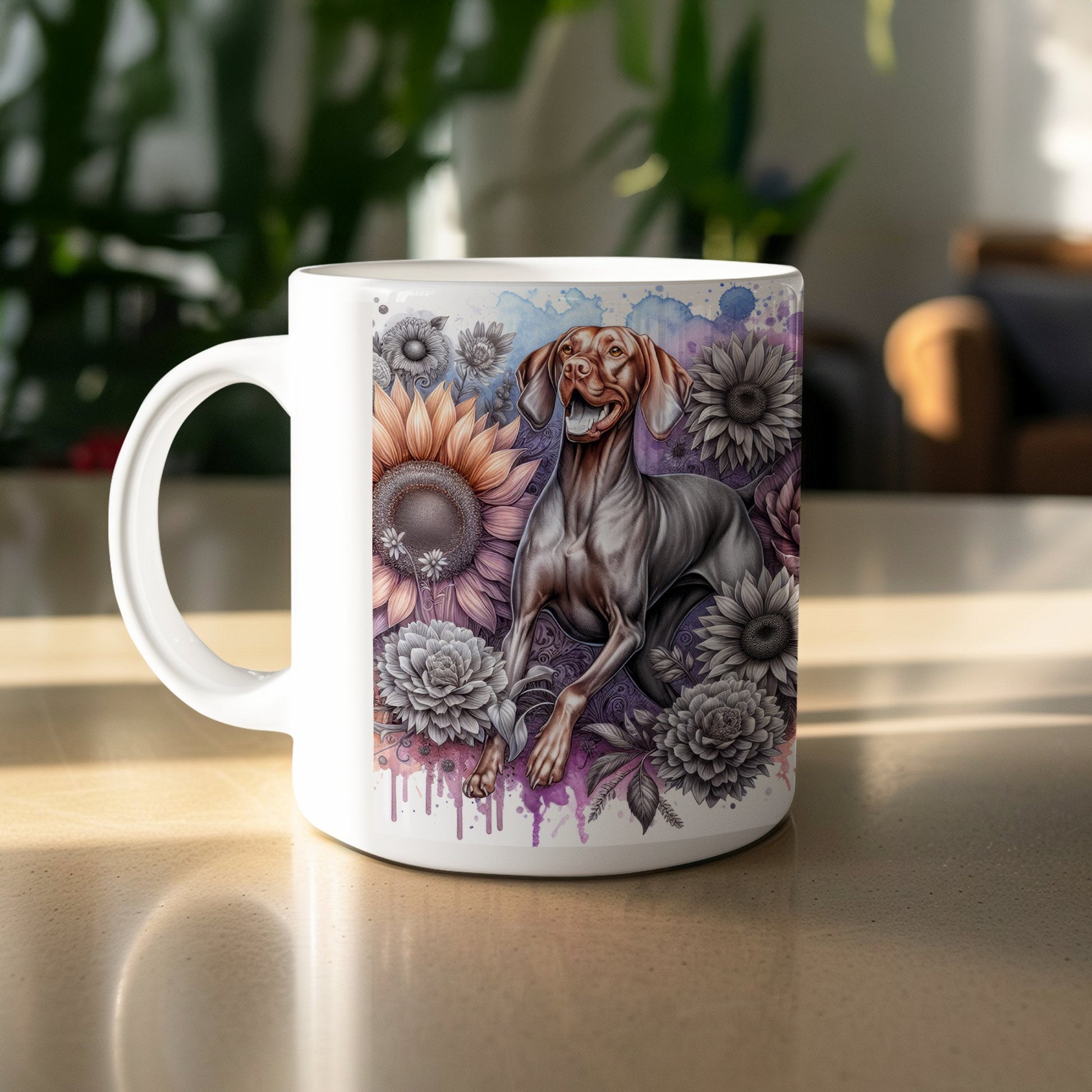 Dog and Floral Print Design Coffee Mug product type