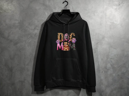 Dog Mom Cute Puppy Hearts Animal Print Design Graphic Hoodie - Design & Vybe