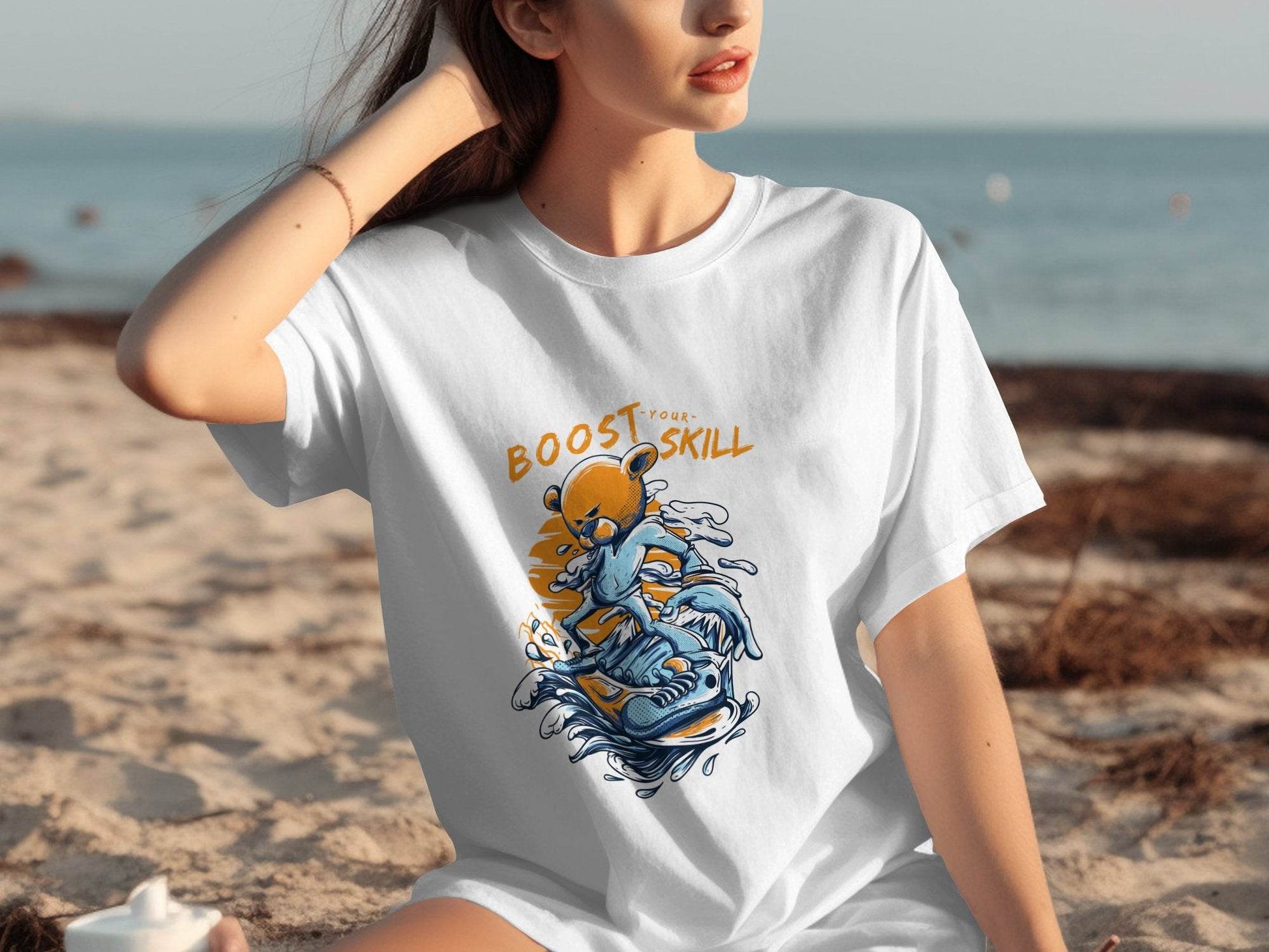 Boost Your Skill Cartoon Bear Design T-Shirt - Design & Vybe