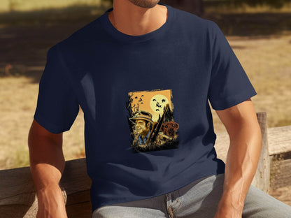 Hunter in the Wild with Loyal Dog Graphic T-Shirt - Design & Vybe