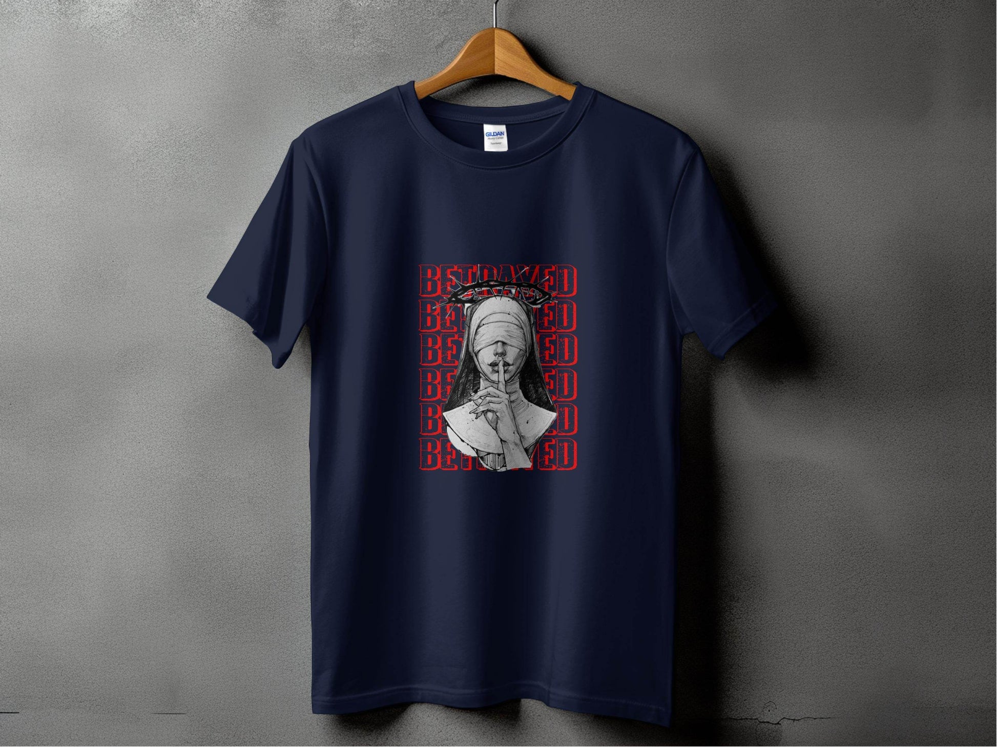 Blind Nun Betrayed Shhh Artistic Expression Design T-Shirt - Design & Vybe