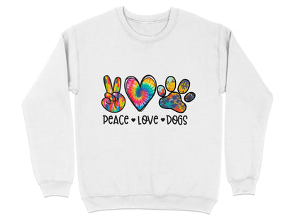 Peace Love Dogs Colorful Design Graphic Animal Lover Sweater - Design & Vybe