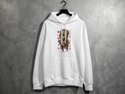 Scary Doll with Japanese Text Design Trendy Over Scary Hoodie - Design & Vybe