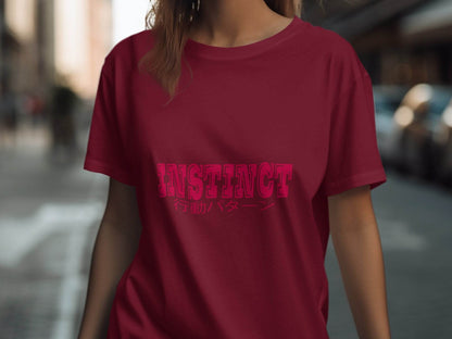 Instinct Japanese Version Text Graphic Design T-Shirt - Design & Vybe