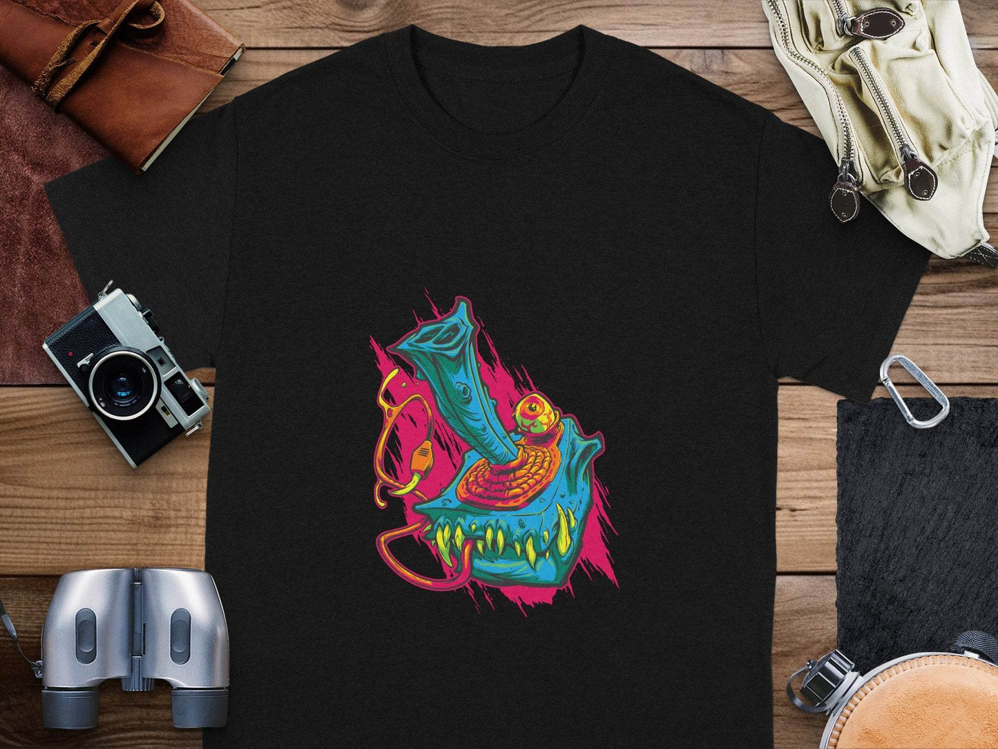 Cyberpunk Monster with Plug and Eyeball Graphic T-Shirt - Design & Vybe