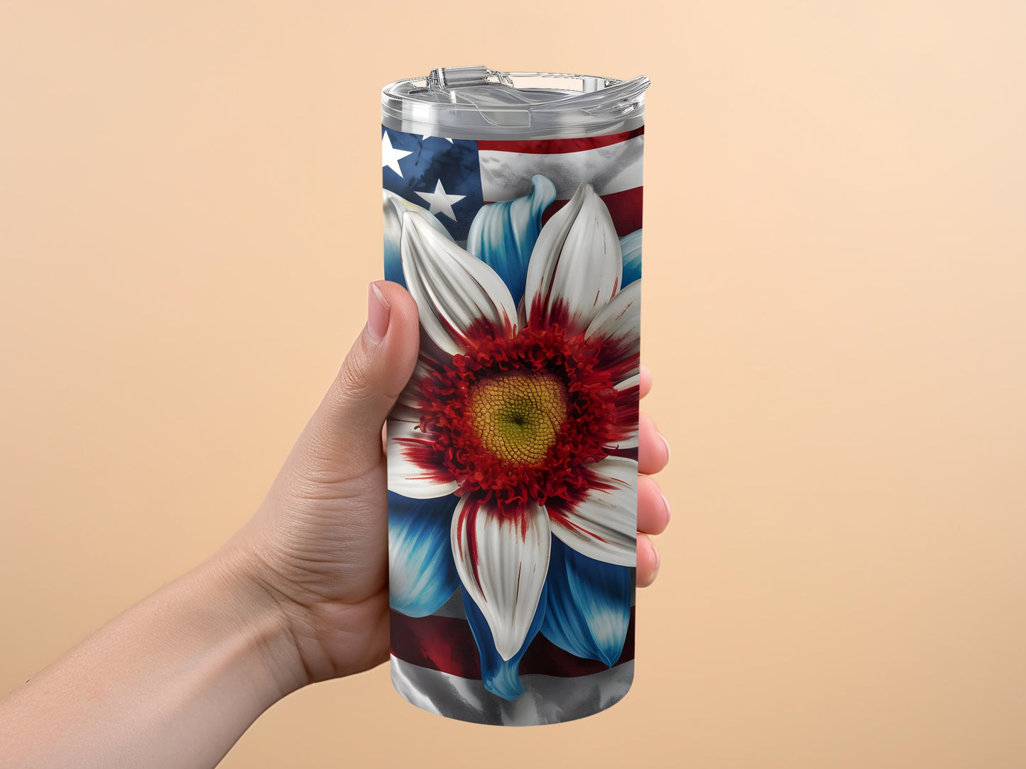Patriotic Floral Art Insulated Travel Tumbler product