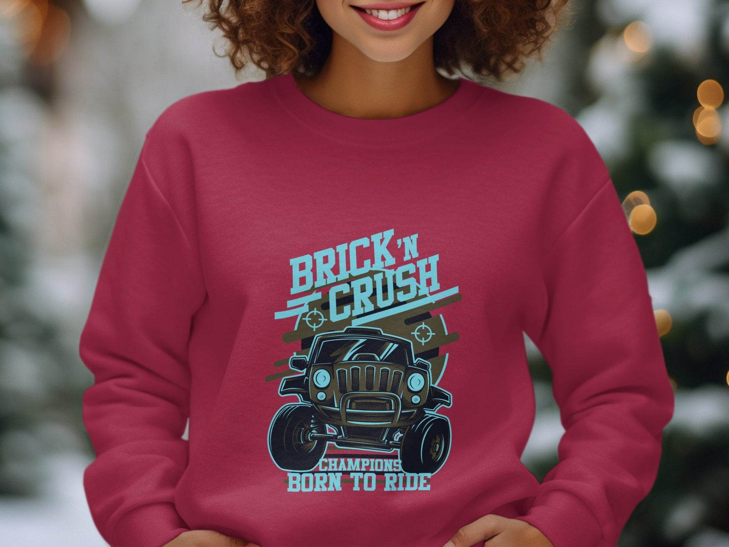 Brick n Crush Champions Born to Ride Graphic Sweater - Design & Vybe