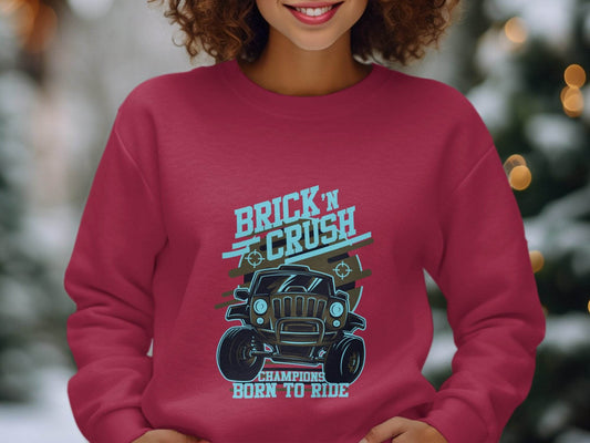 Brick n Crush Champions Born to Ride Graphic Sweater - Design & Vybe