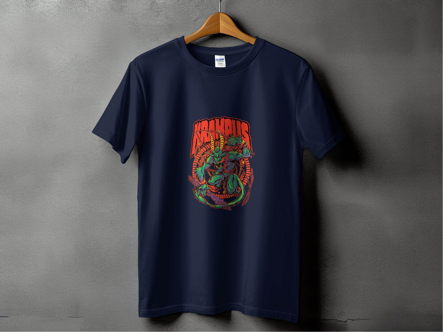 Krampus Demon and Chains Illustration Graphic T-Shirt - Design & Vybe