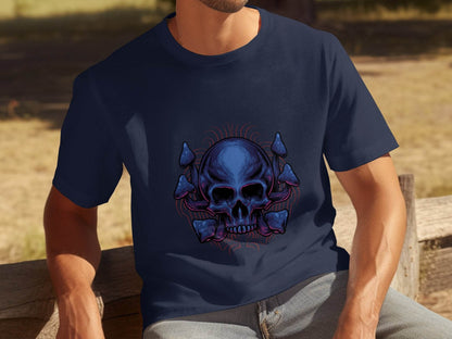 Skull and Mushroom Design Graphic T-Shirt - Design & Vybe