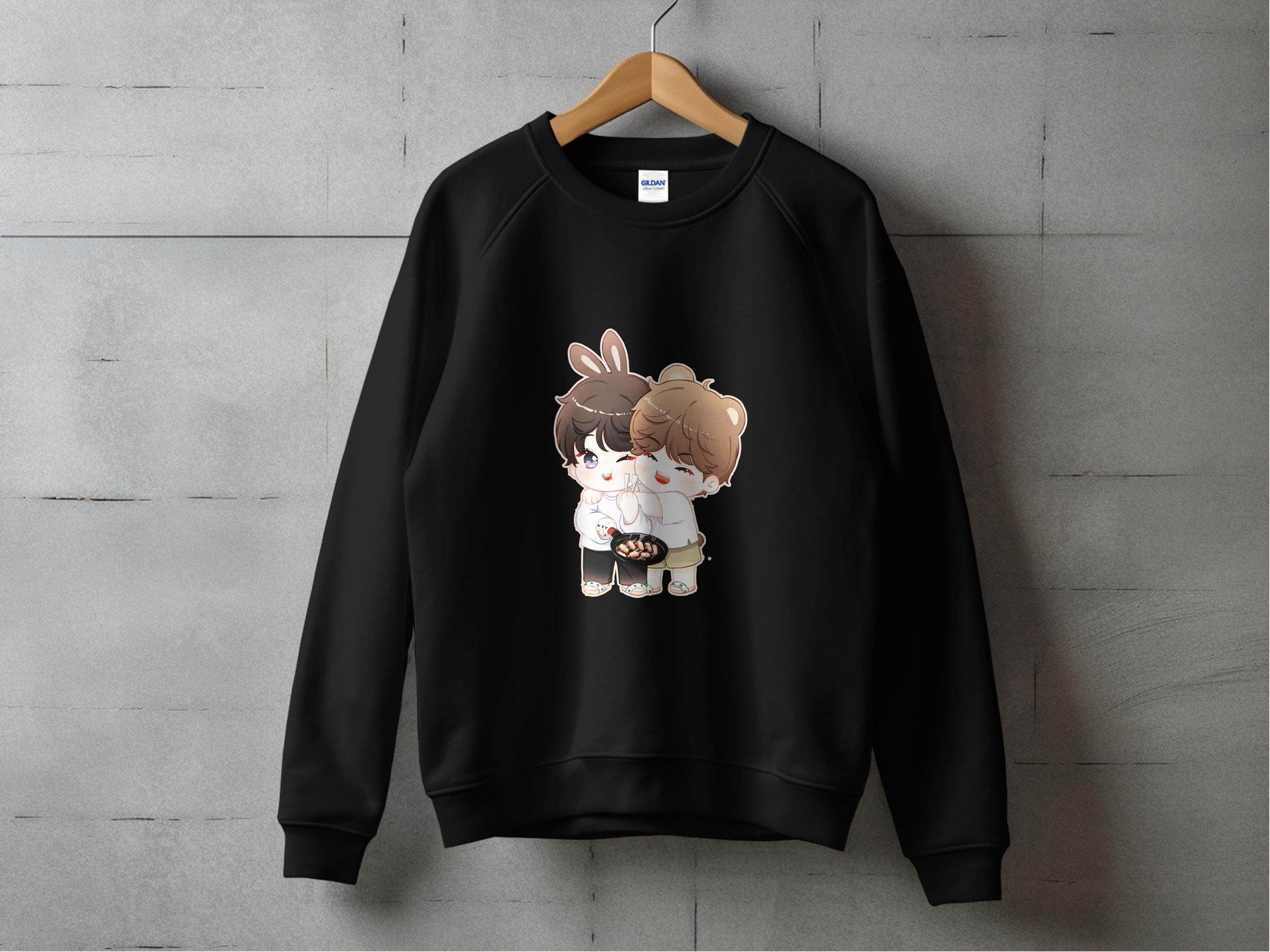 Cute Bunny Bear Cartoons Cooking Together Hoodie - Design & Vybe