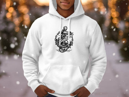 Nautical Anchor Design With Marlin Graphic Hoodie - Design & Vybe