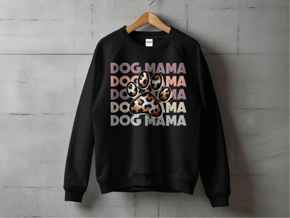 Dog Mama Paw Print Repeating Wording Design Image Sweater - Design & Vybe