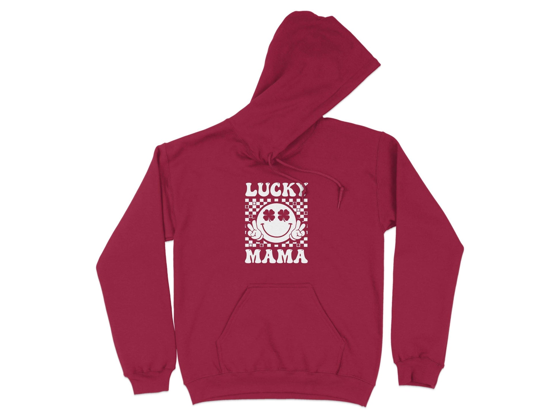 Lucky Mama St Patricks Day Design Smiley Face Hoodie - Design & Vybe