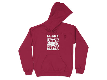 Lucky Mama St Patricks Day Design Smiley Face Hoodie - Design & Vybe