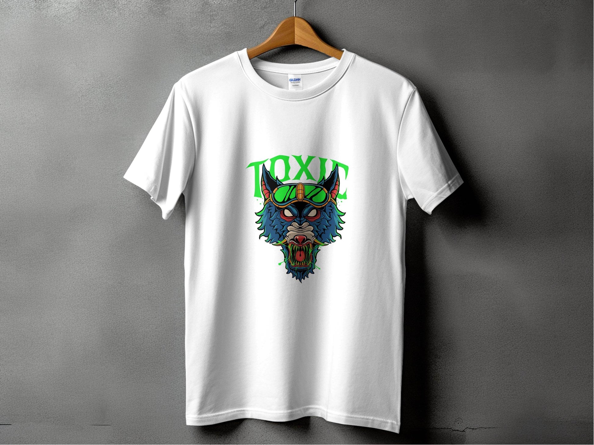 Toxic Wolf Artistic Graphic with Goggles Cool T-Shirt - Design & Vybe