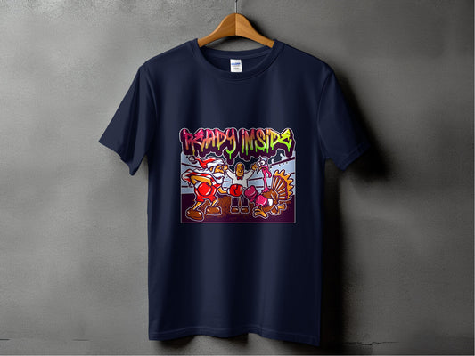 Ready Inside Santa vs Turkey Graphic T-Shirt product type