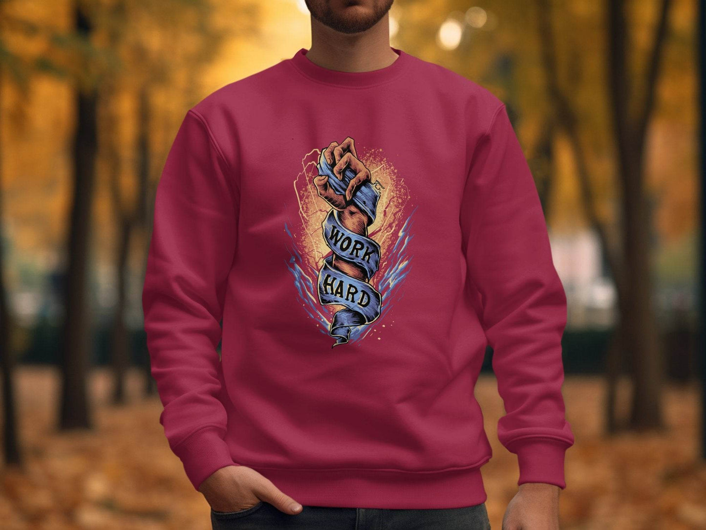 Motivational Work Hard Graphic Printed Sweater - Design & Vybe