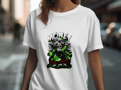 Watch The Money Pile Up Skull Casino Gambling T-Shirt - Design & Vybe