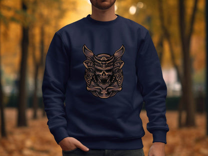 Fierce Warrior Skull Design Sweater for Bold Style - Design & Vybe
