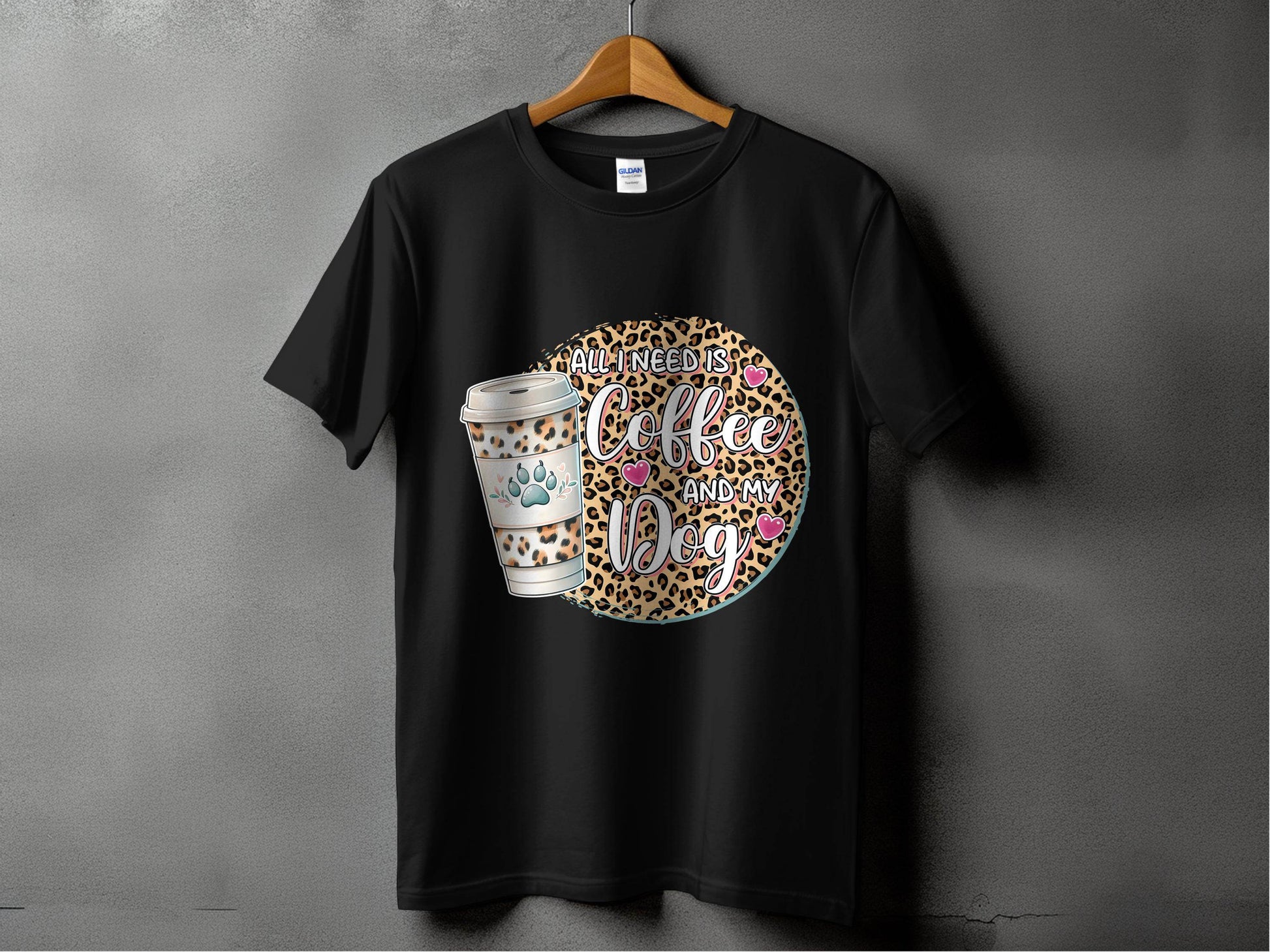 All I Need Is Coffee and My Dog Funny Quote T-Shirt - Design & Vybe