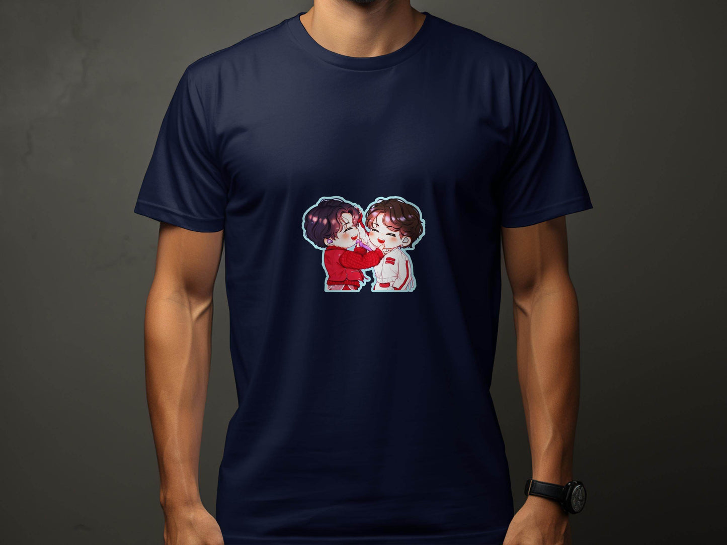 Cute Cartoon Smiling Together KPop Fan Art T-Shirt - Design & Vybe