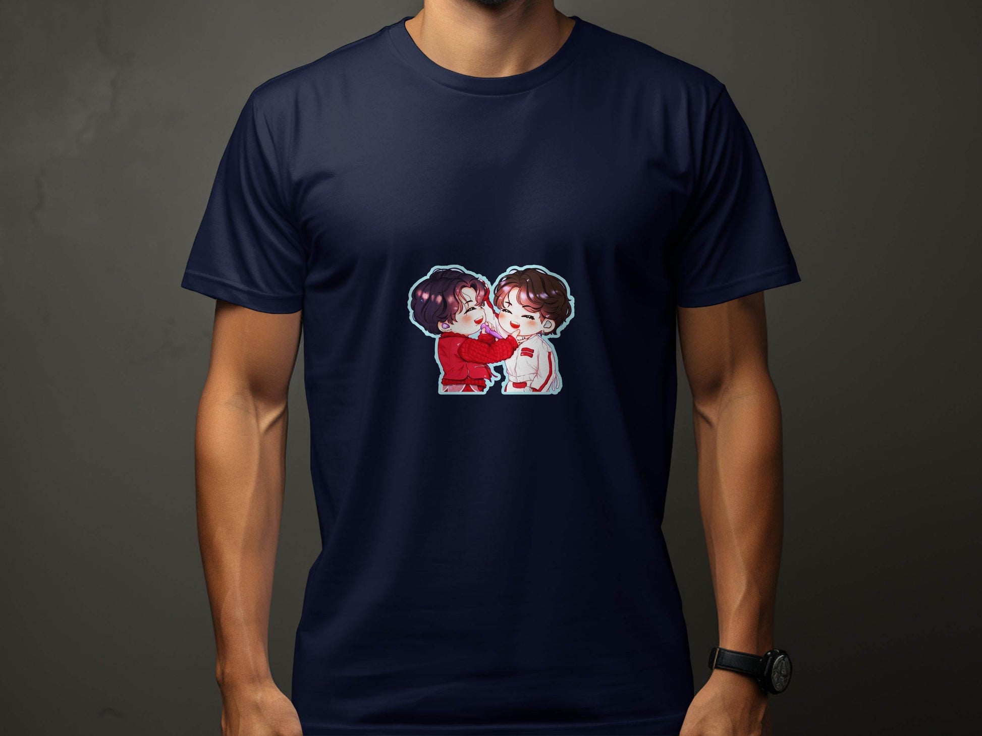 Cute Cartoon Smiling Together KPop Fan Art T-Shirt - Design & Vybe