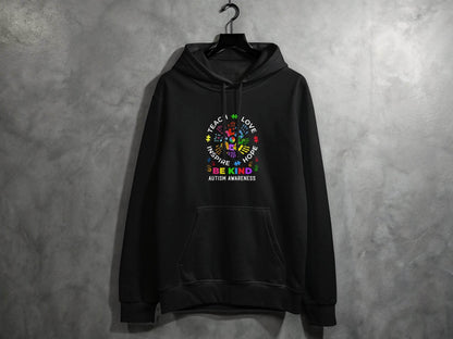 Autism Awareness Teach Love Inspire Hope Be Kind Hoodie - Design & Vybe