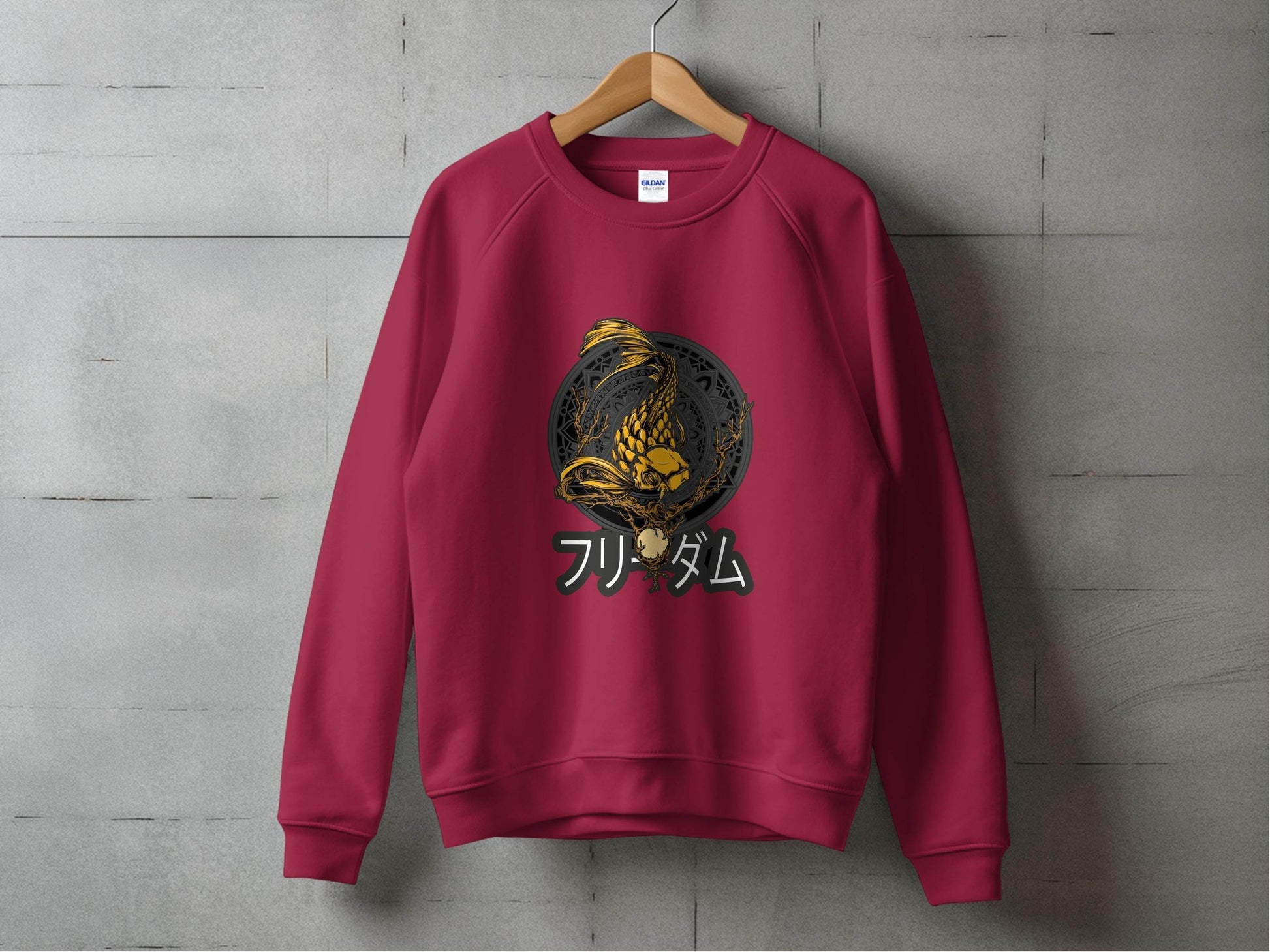 Golden Koi Fish Mandala Japanese Freedom Graphic Sweater - Design & Vybe