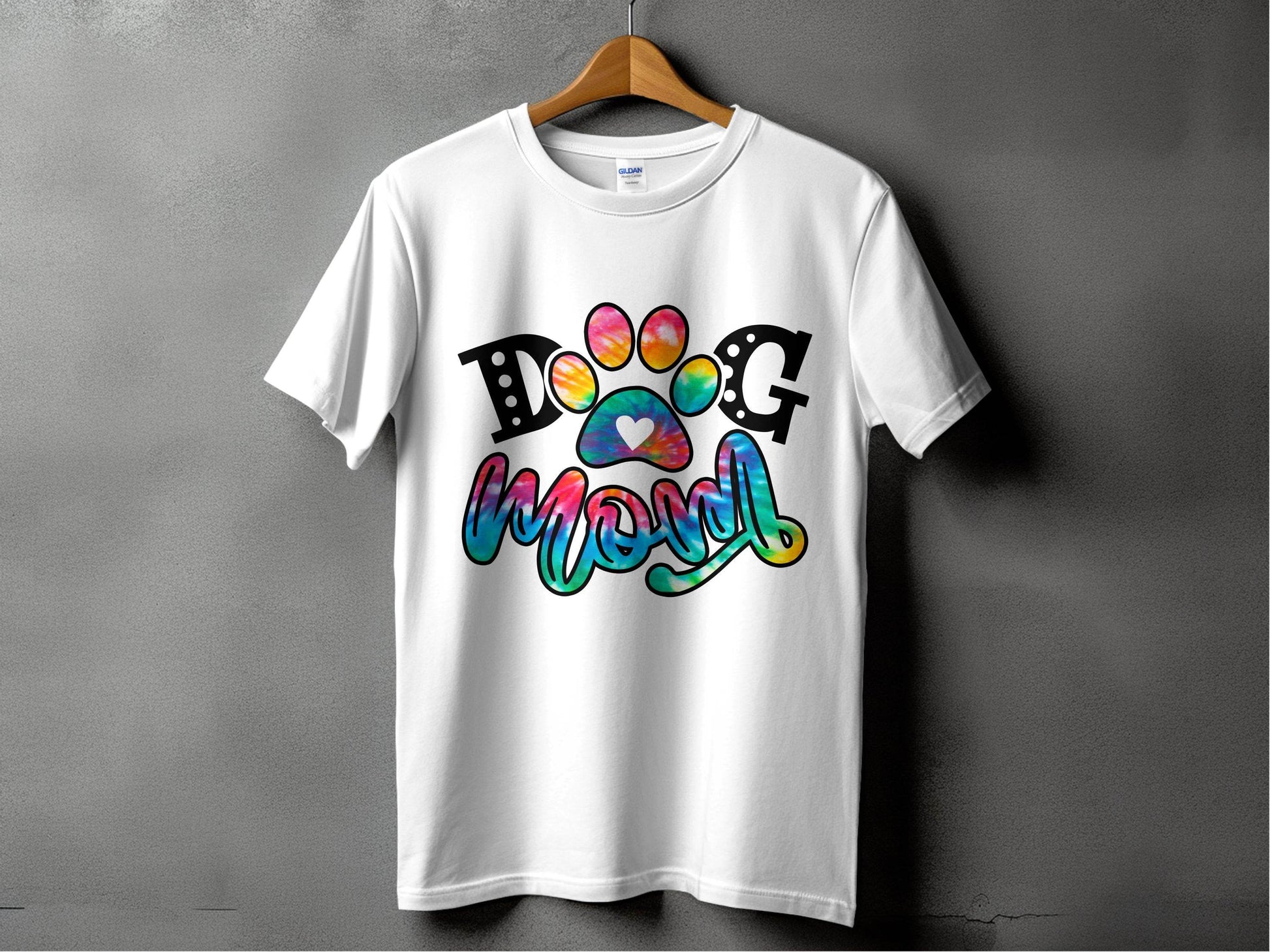 Dog Mom Paw Print Tie Dye Style Cute Graphic Design T-Shirt - Design & Vybe