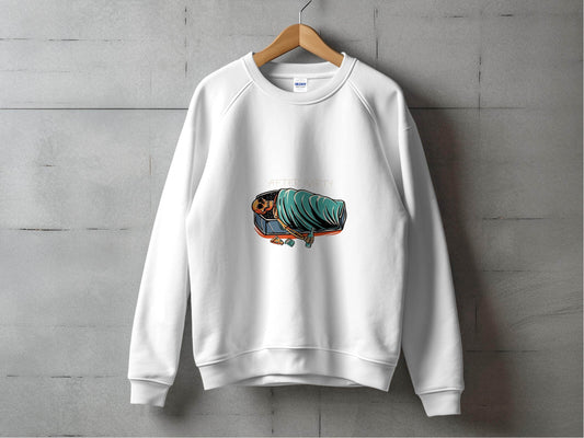 After Party Skeleton Resting in Coffin Graphic Sweater - Design & Vybe