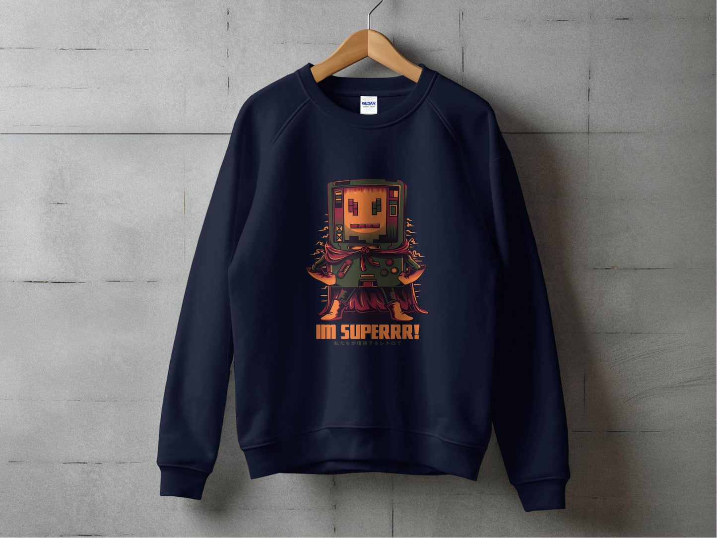 Retro Game Robot I'm Superrr Design Awesome Sweater - Design & Vybe