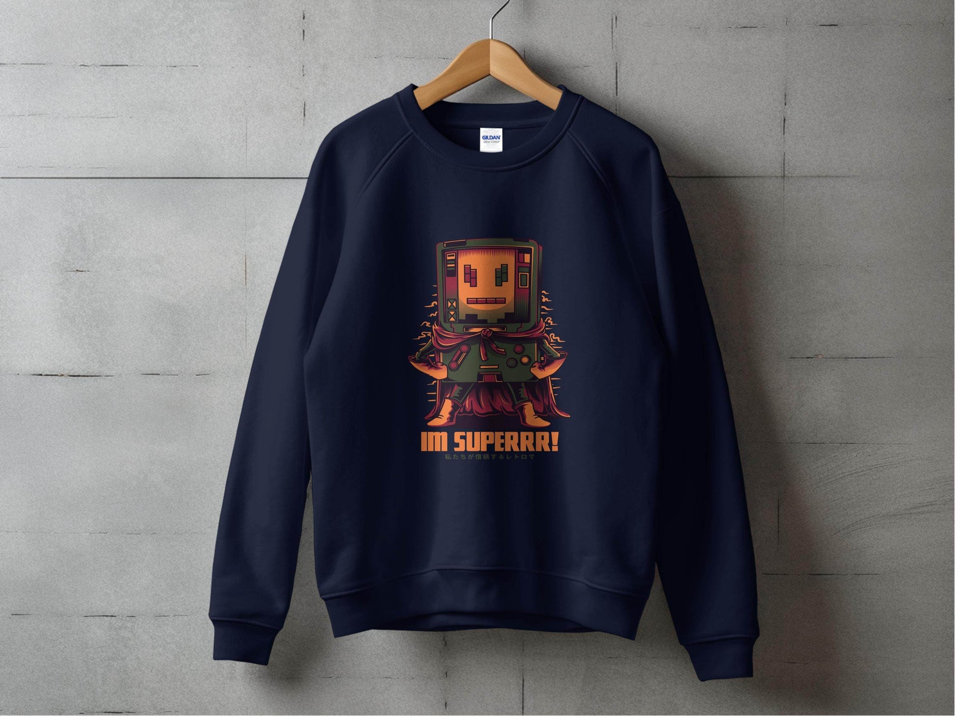 Retro Game Robot I'm Superrr Design Awesome Sweater - Design & Vybe