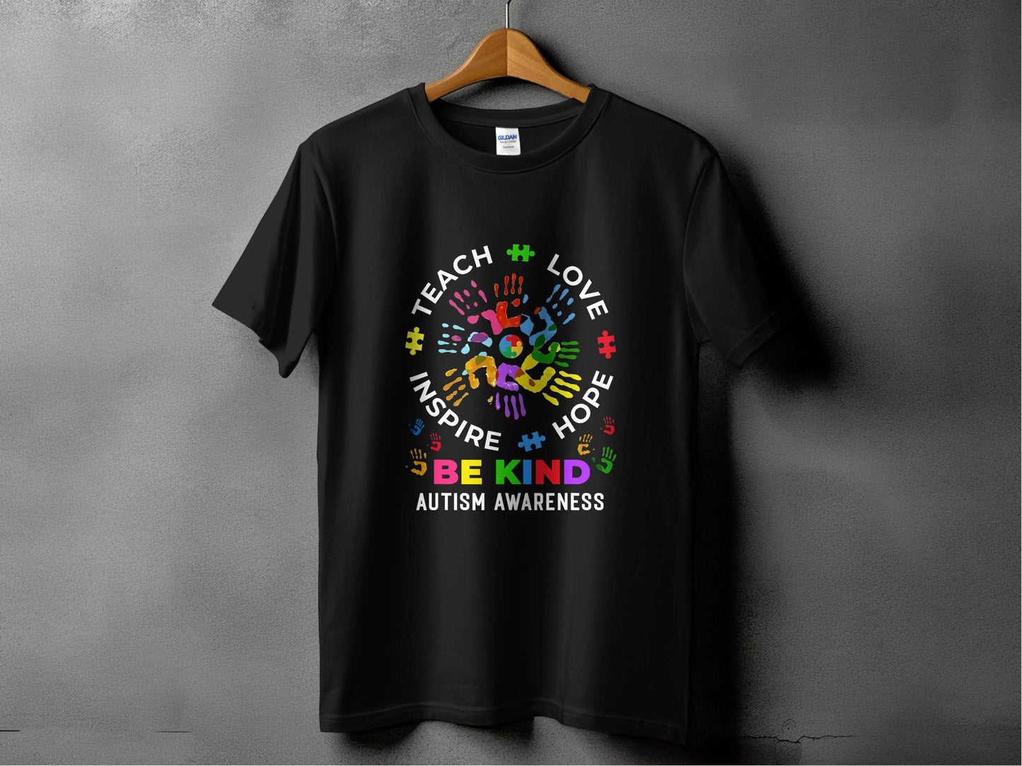 Autism Awareness Teach Love Inspire Hope Be Kind T-Shirt - Design & Vybe