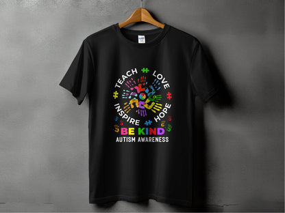 Autism Awareness Teach Love Inspire Hope Be Kind T-Shirt - Design & Vybe