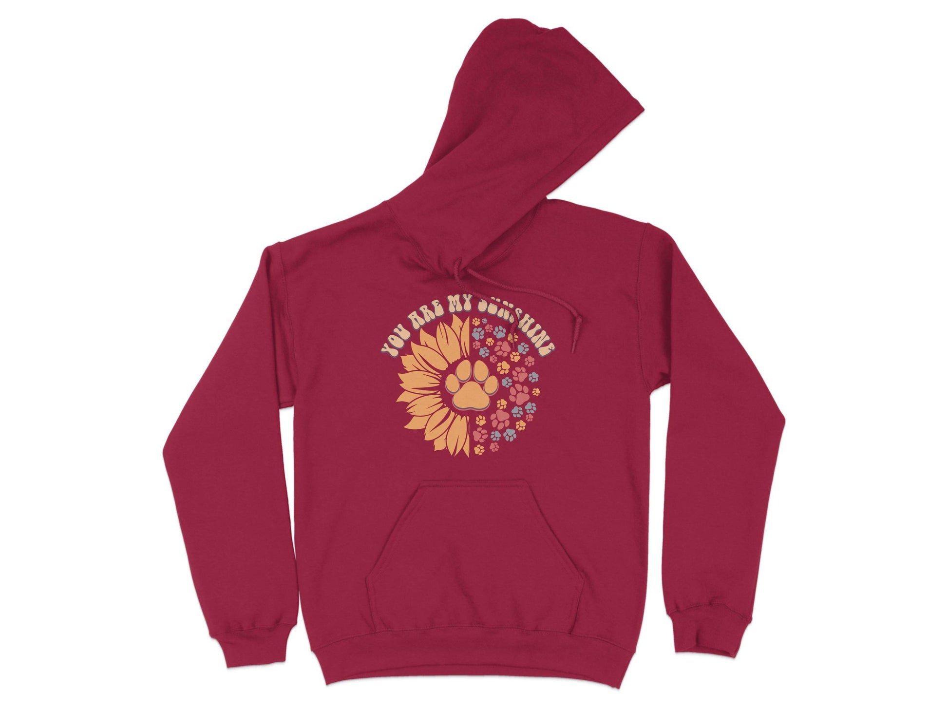 You Are My Sunshine Sunflower Paw Pattern Graphic Hoodie - Design & Vybe