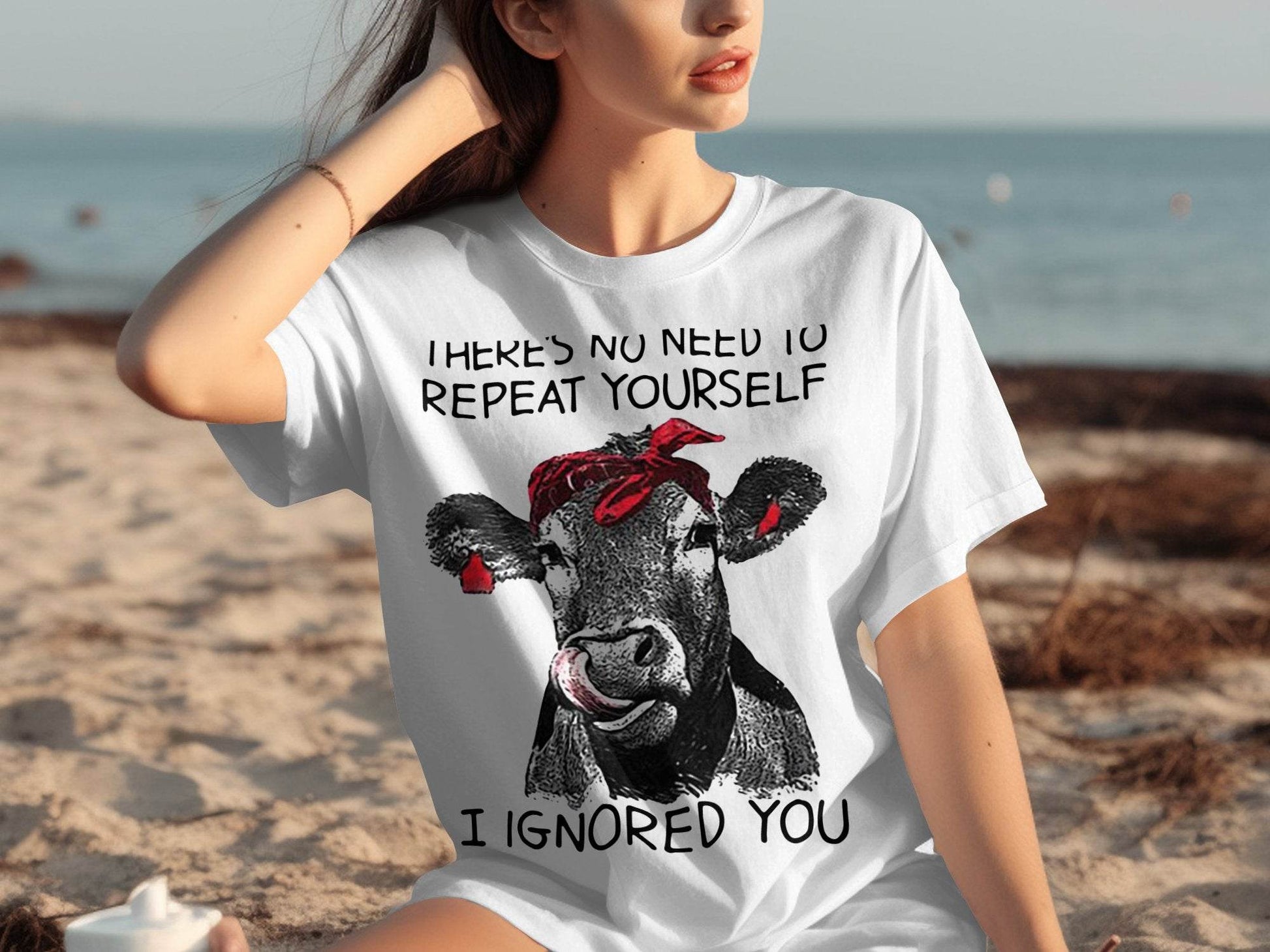 There's No Need to Repeat Yourself Funny Cow T-Shirt - Design & Vybe