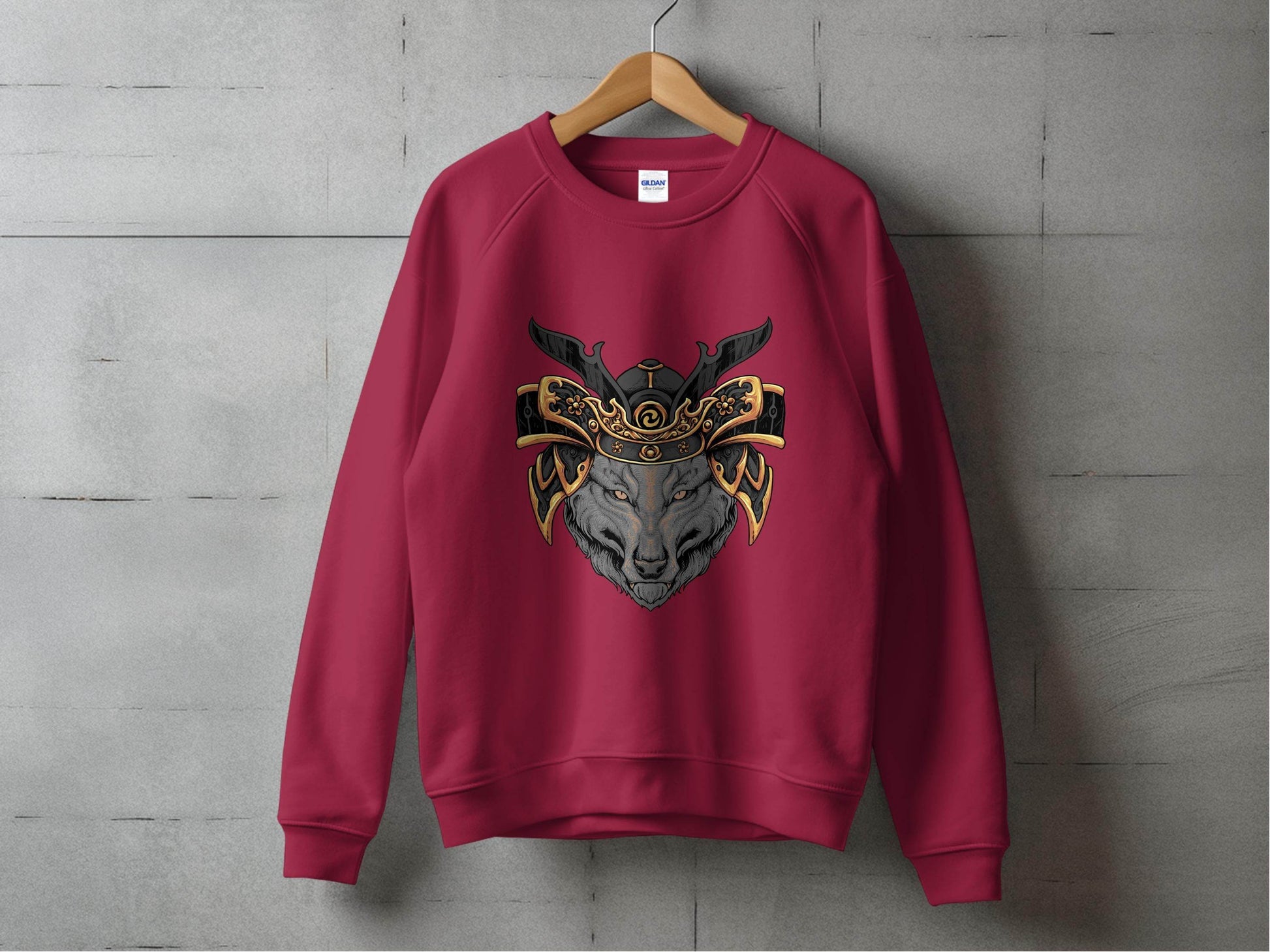 Fierce Wolf Samurai Warrior Graphic Sweater - Design & Vybe