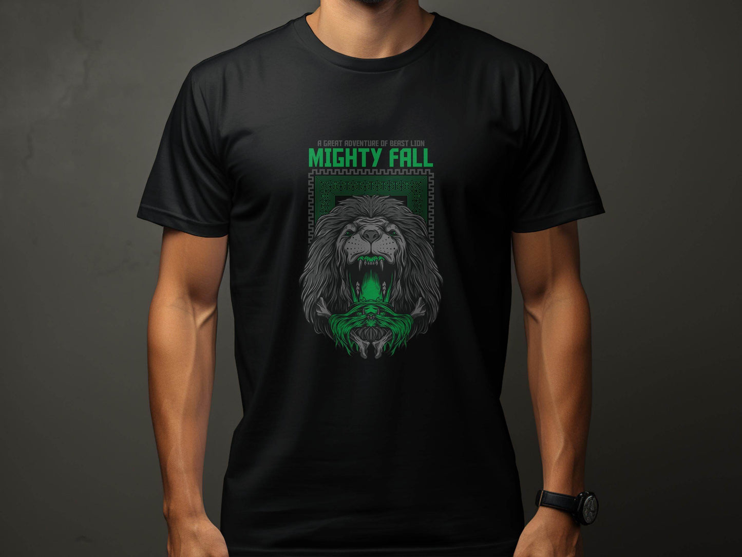 A Great Adventure Of Beast Lion Mighty Fall Design T-Shirt - Design & Vybe