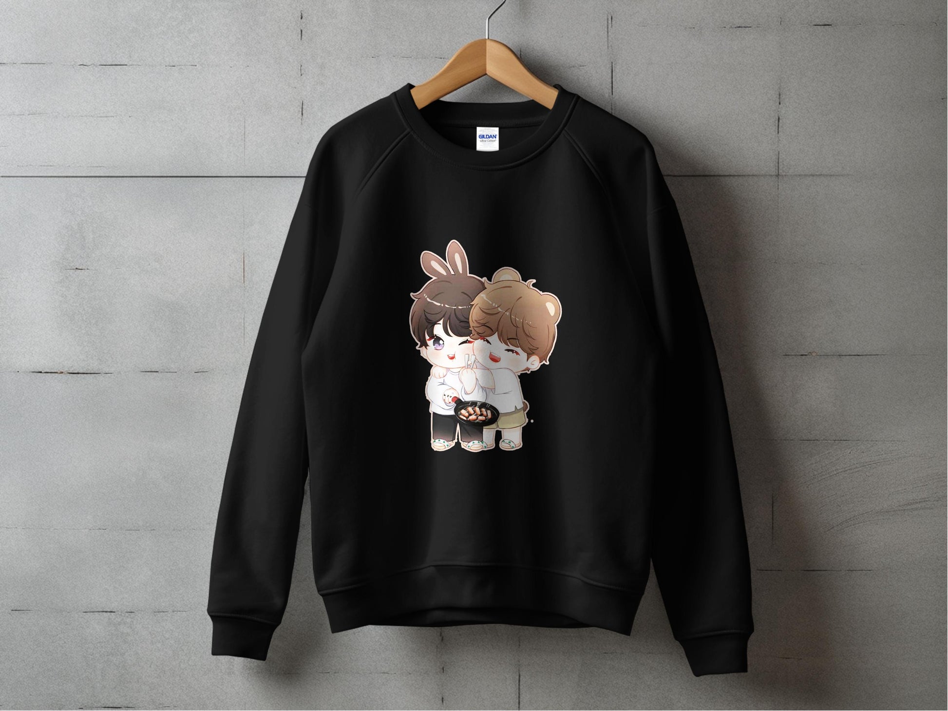 Cute Bunny and Bear Hugging Art Sweatshirt product