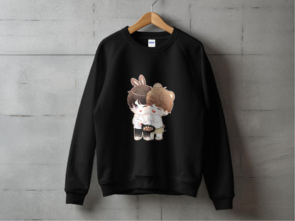 Cute Bunny and Bear Hugging Art Sweatshirt product