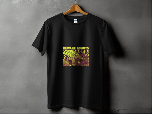 Retro Robot Invasion Graphic Beware Robots T-Shirts - Design & Vybe