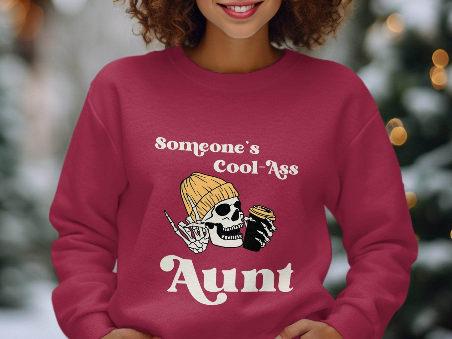 Someone's Cool-Ass Aunt Skeleton Coffee Lover Sweater - Design & Vybe