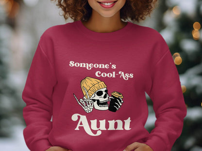 Someone's Cool-Ass Aunt Skeleton Coffee Lover Sweater - Design & Vybe