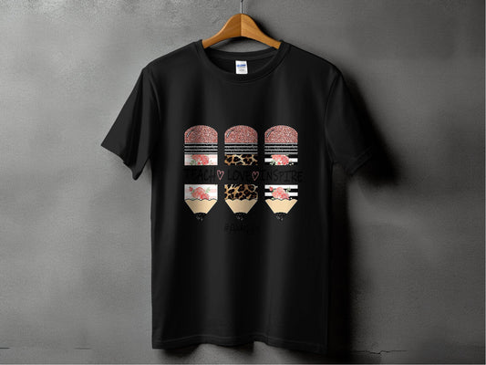 Teach Love Inspire Pencils for Teachers AideLife T-Shirt - Design & Vybe
