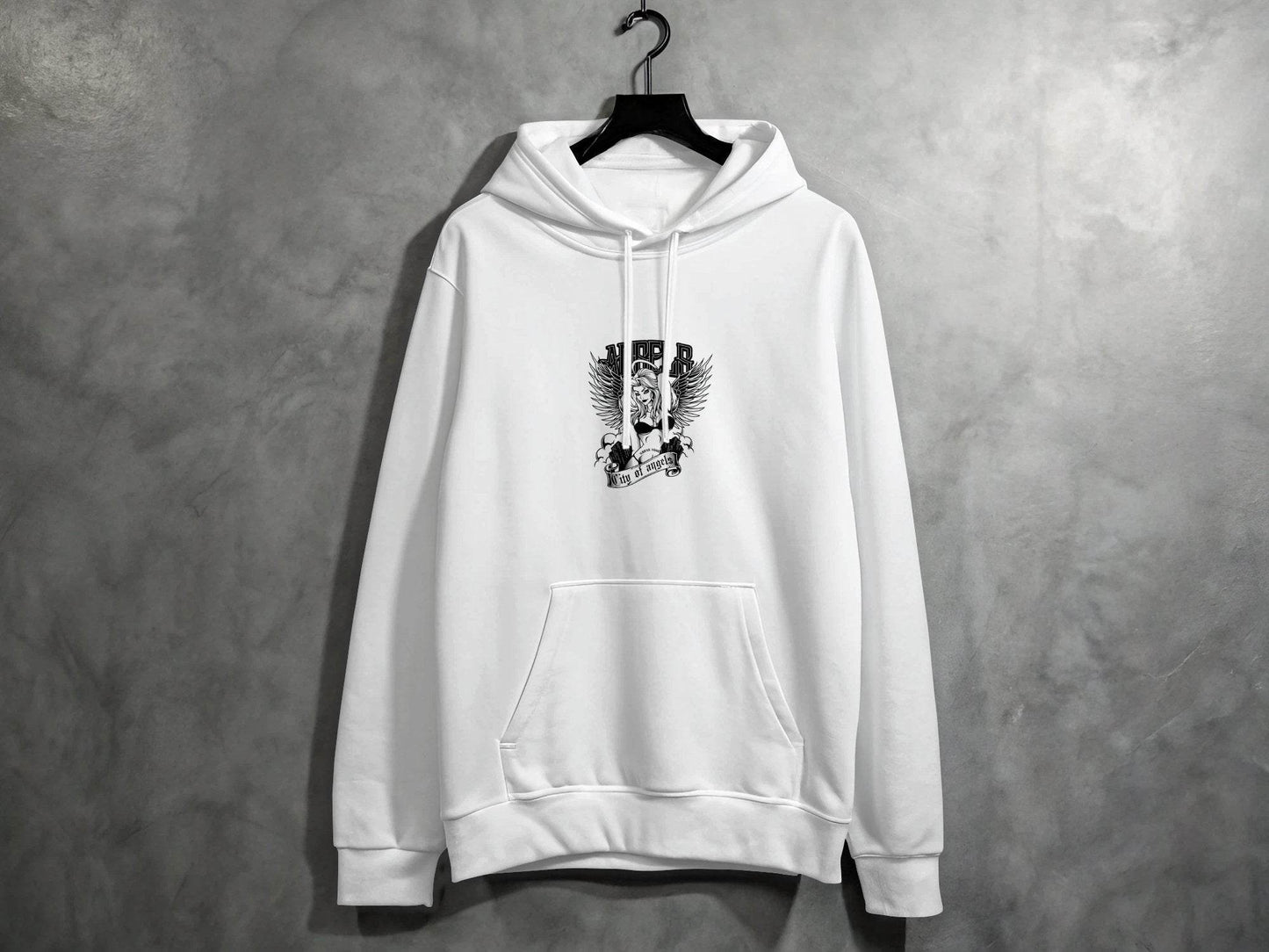 Angel in Urban City Design Printed Graphic Hoodie - Design & Vybe