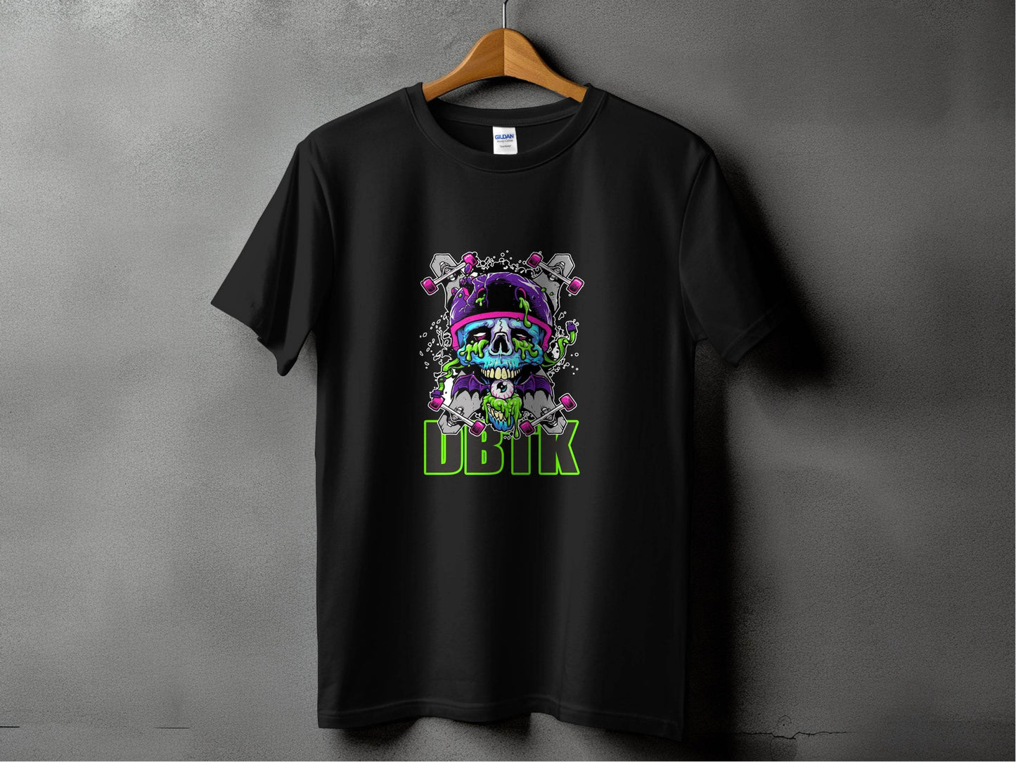 Skull Skateboards UBIK Text Design Artwork T-Shirt - Design & Vybe