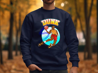 Vibrant Basketball Dunk Graphic Sports Sweater - Design & Vybe