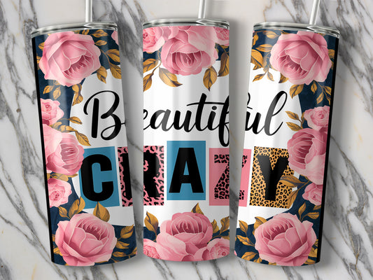 Beautiful Crazy Floral Designed Insulated Tumbler product